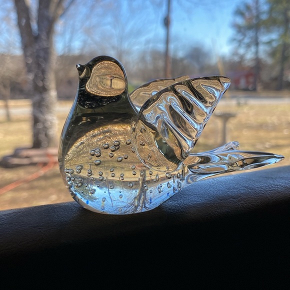 Clear Bubble Art Glass Paperweight Light Catcher - Picture 5 of 7